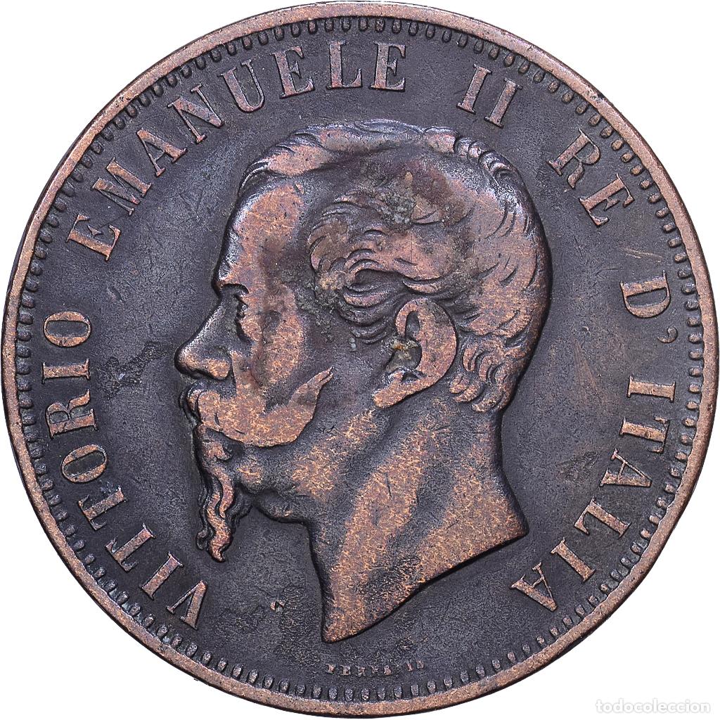 Monedas antiguas de Europa: [#1552602] Italia, Vittorio Emanuele II, 10 Centesimi, 1866, Milan, Cobre, BC+, KM:11.5
