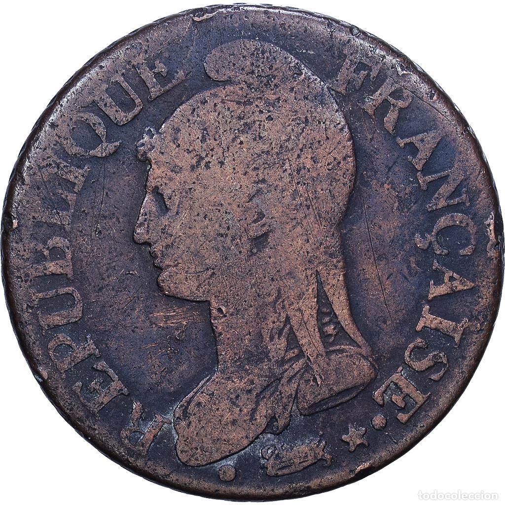 Monedas antiguas de Europa: [#1552619] Francia, 5 Centimes, Dupr&eacute;, 1793 - An 5, Strasbourg, Directoire, Bronce, BC
