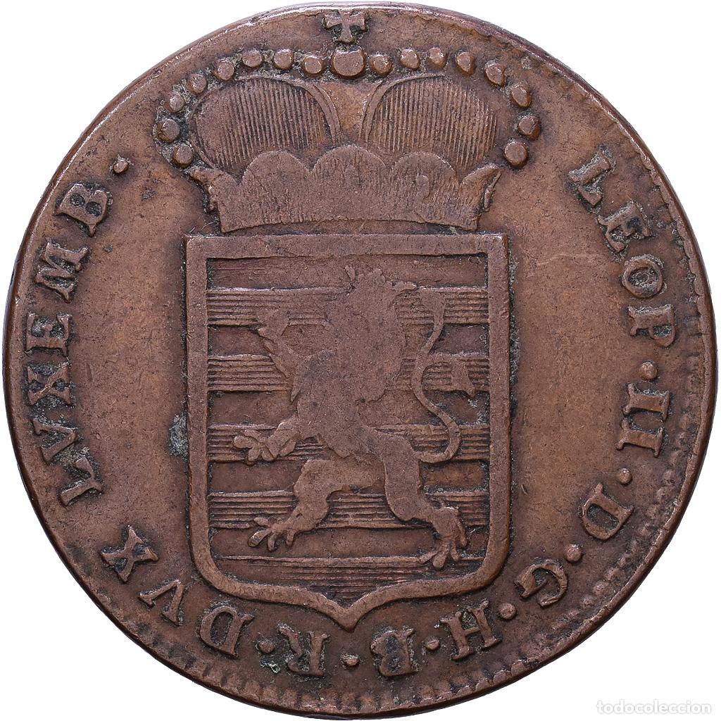 Monedas antiguas de Europa: [#1535135] Luxemburgo, Leopold II, 1 Sol, 1790, G&uuml;nzburg, Bronce, BC+, KM:15