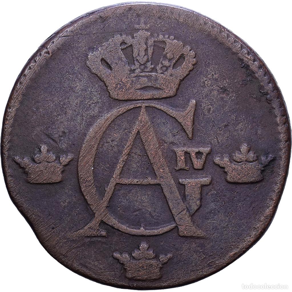 Monedas antiguas de Europa: [#1535145] Suecia, Gustaf IV Adolf, 1/2 Skilling, 1807, Stockholm, Cobre, BC+, KM:565