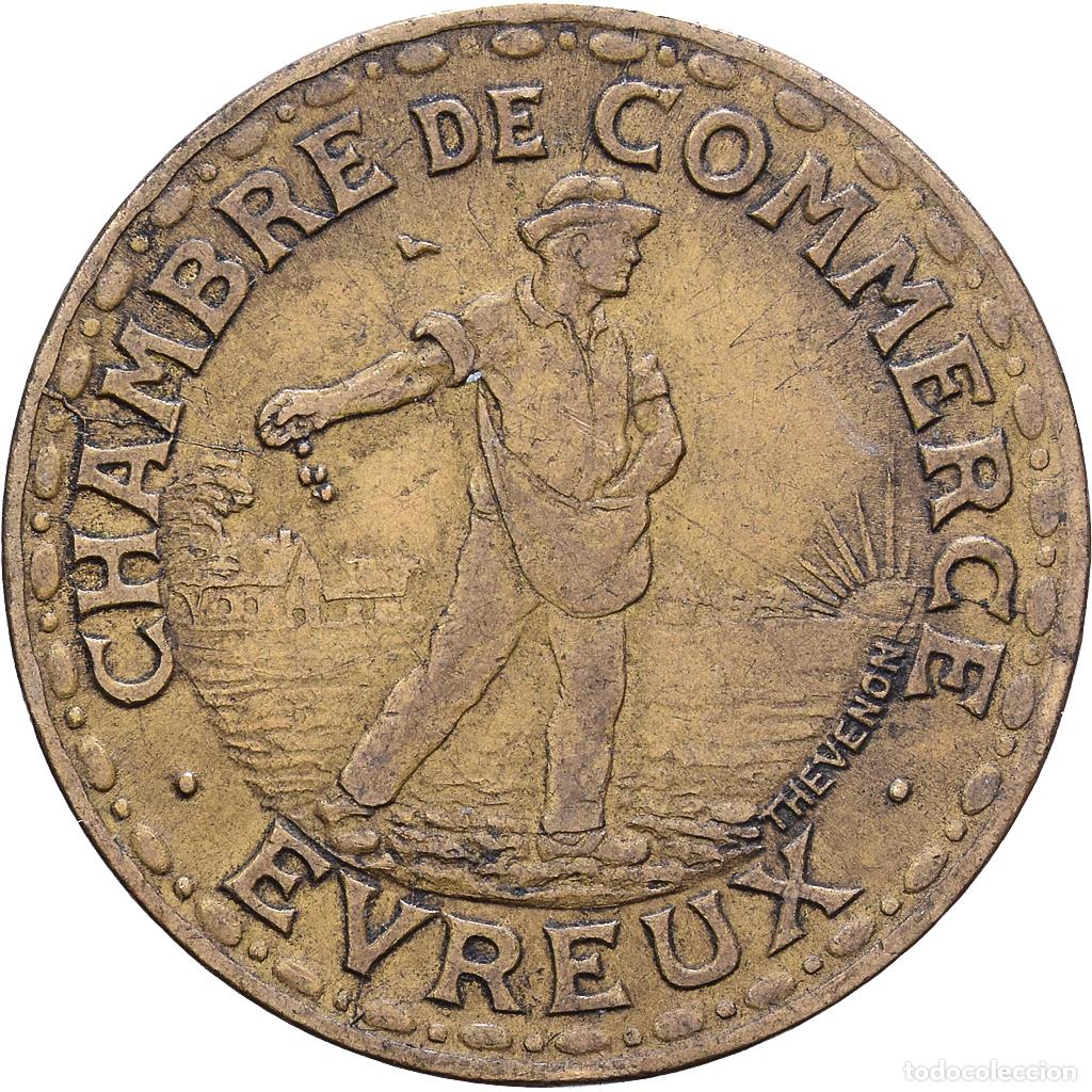 Monedas antiguas de Europa: [#1535158] Francia, Chambre de commerce d'Evreux, 1 Franc, 1922, BC+, Lat&oacute;n, Elie:10.4
