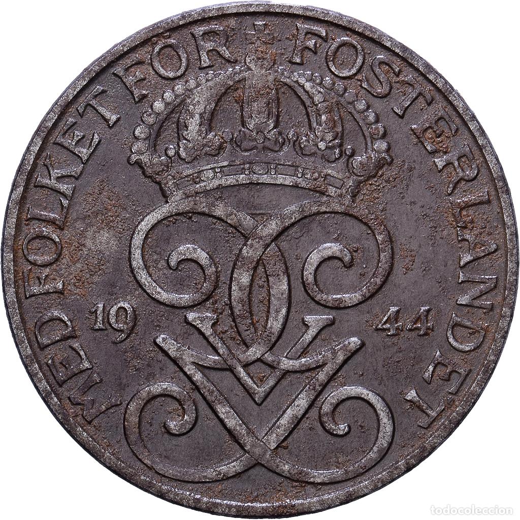 Monedas antiguas de Europa: [#1552659] Suecia, Gustaf V, 5 &Ouml;re, 1944, Hierro, MBC, KM:812