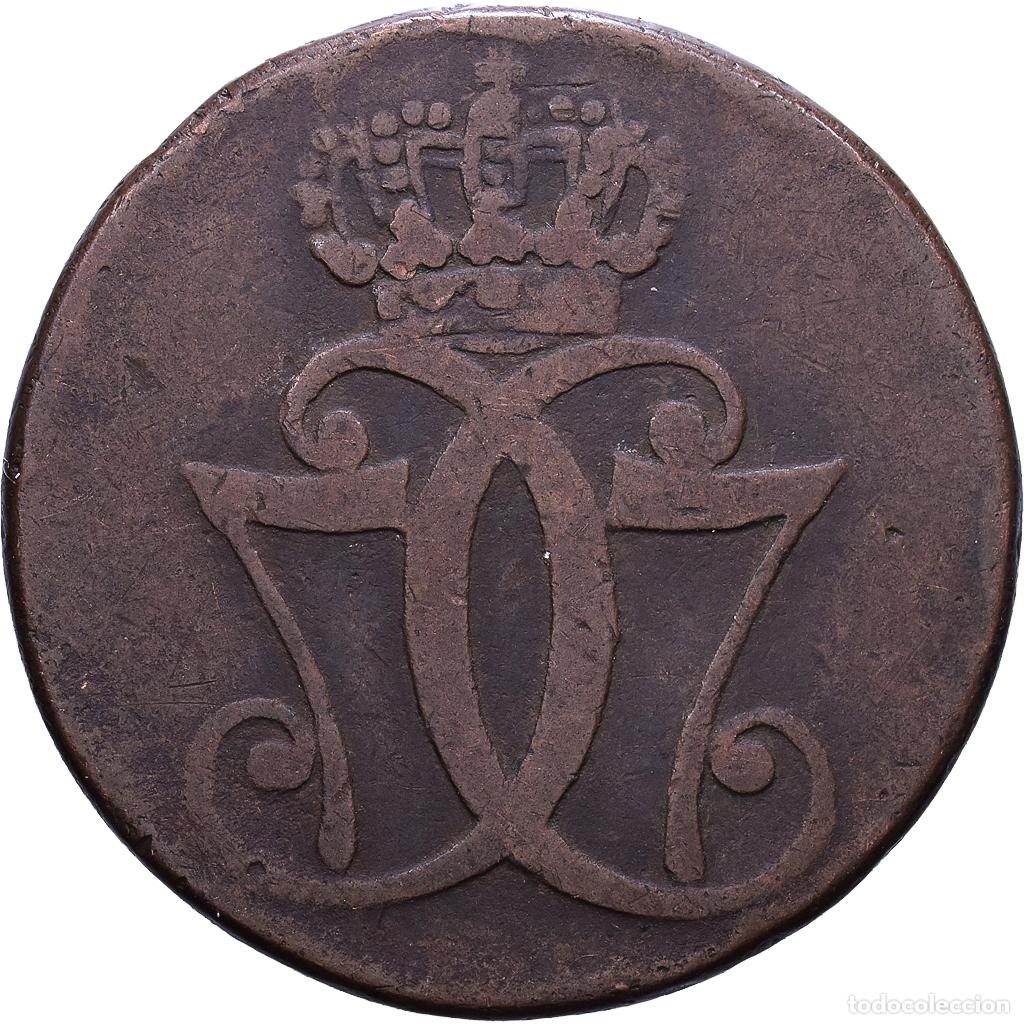 Monedas antiguas de Europa: [#1535168] Dinamarca, Christian VII, 1 Skilling, 1771, Copenhagen, Cobre, BC+, KM:616