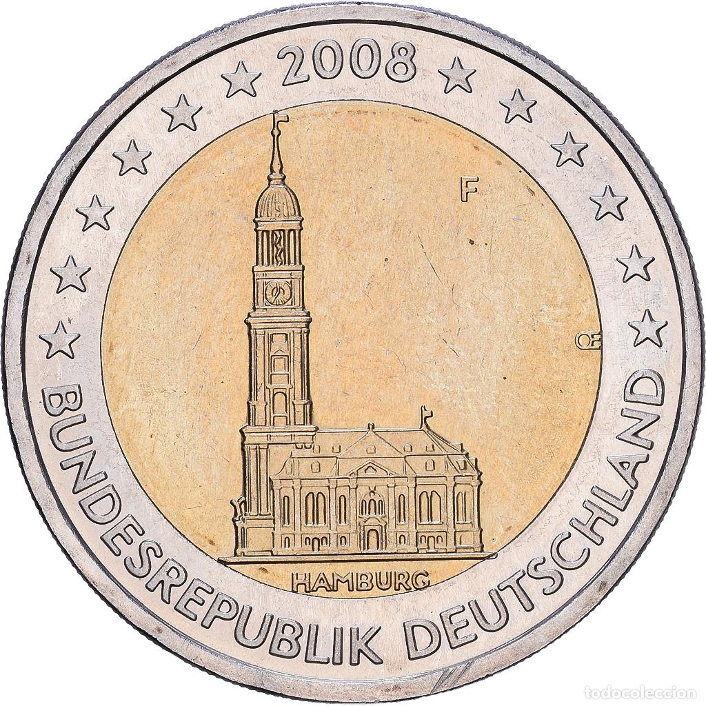 Monedas antiguas de Europa: [#1547987] Alemania, 2 Euro, Hamburg, error, 2008, Karlsruhe, Bimet&aacute;lico, EBC+, KM:261a