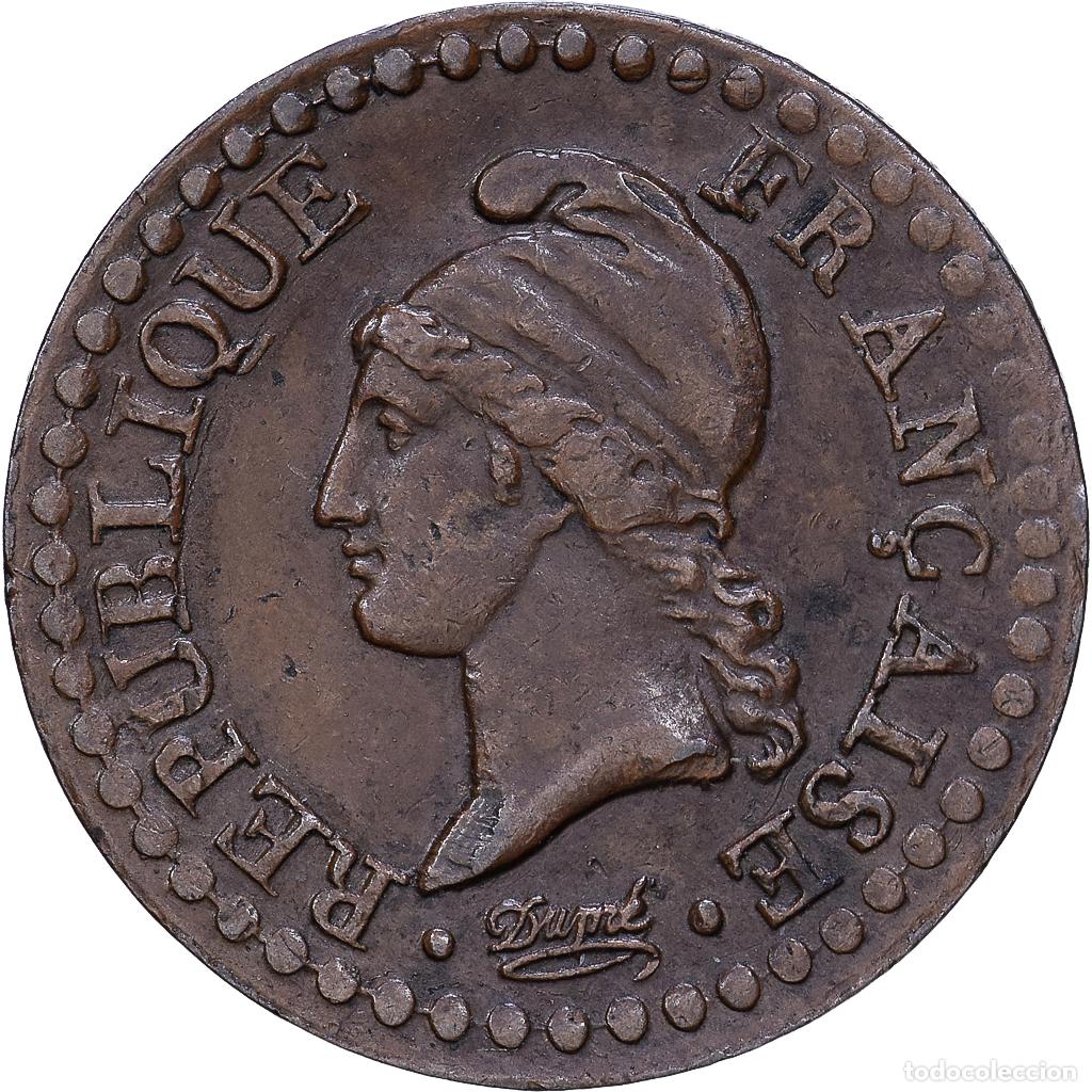 Monedas antiguas de Europa: [#1552625] Francia, Centime, Dupr&eacute;, AN 7 (1798-1799), Paris, Bronce, MBC, Gadoury:76