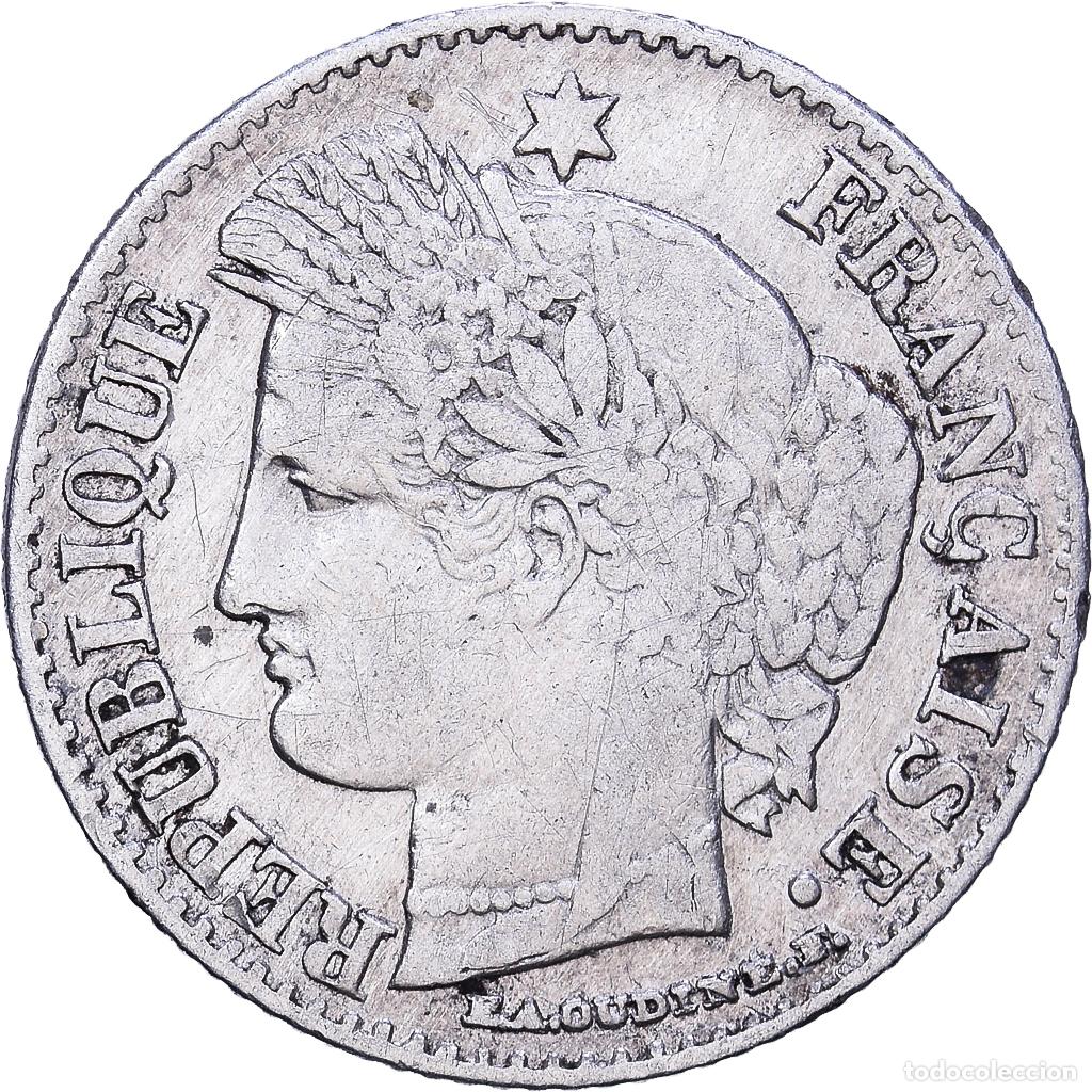 Monedas antiguas de Europa: [#1552580] Francia, 20 Centimes, C&eacute;r&egrave;s, 1850, Paris, Plata, BC+, Gadoury:303, KM:758.1