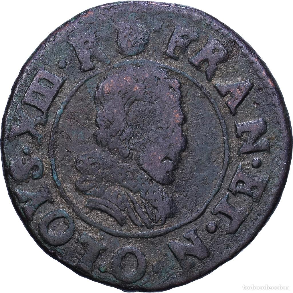 Monedas antiguas de Europa: [#1552582] Francia, Louis XIII, Double tournois, buste juv&eacute;nile, 1625