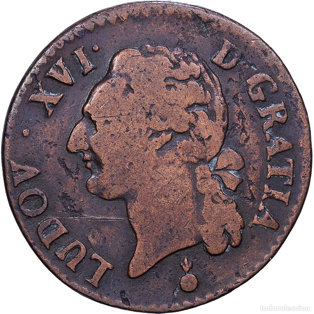 Monedas antiguas de Europa: [#1552614] Francia, Louis XVI,1/2 Sol ou 1/2 sou, 1786, Metz, 1er sem, Cobre
