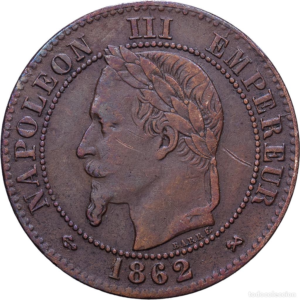 Monedas antiguas de Europa: [#1552634] Francia, Napoleon III, 2 Centimes, 1862, Bordeaux, Bronce, MBC, Gadoury:104