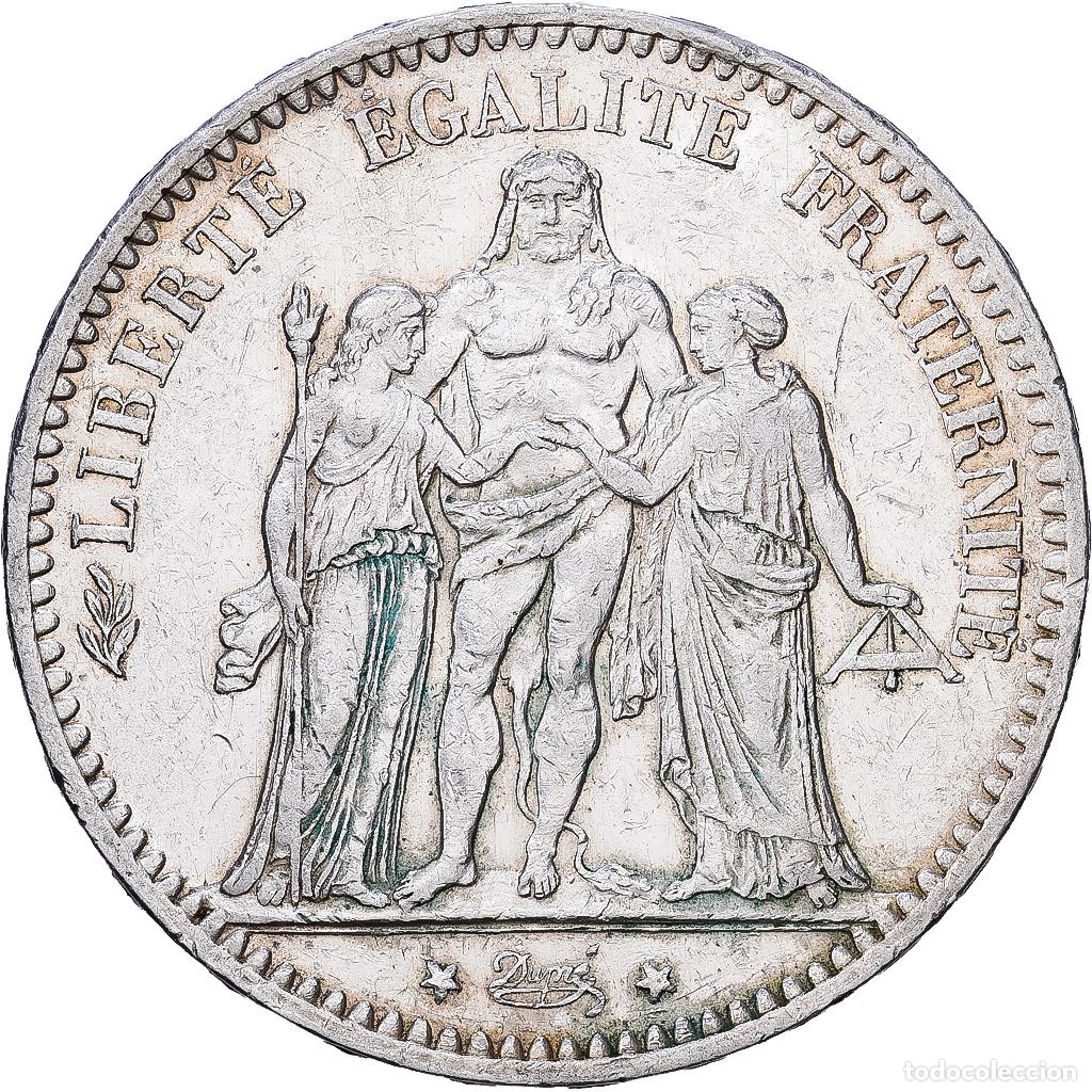 Monedas antiguas de Europa: [#1552430] Francia, 5 Francs, Hercule, 1876, Paris, Plata, EBC+, Gadoury:745a, KM:820.1