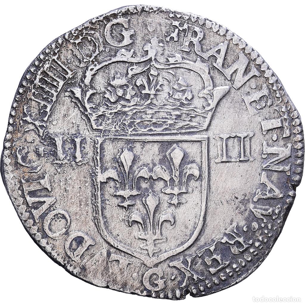 Monedas antiguas de Europa: [#1548057] Francia, Louis XIV, 1/4 Ecu, 1644, Poitiers, Plata, MBC, Gadoury:136a