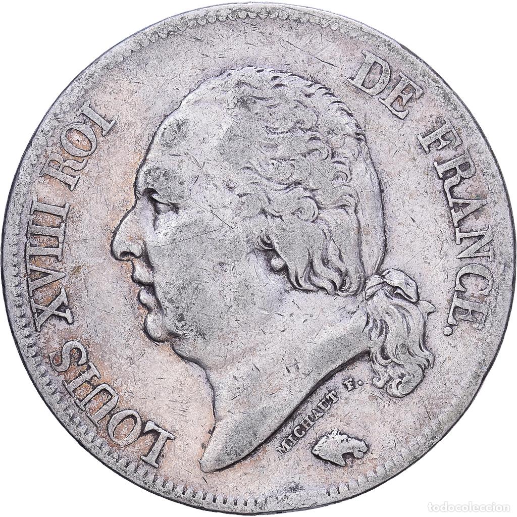 Monedas antiguas de Europa: [#1531283] Moneda, Francia, Louis XVIII, Louis XVIII, 5 Francs, 1821, Paris, BC+, Plata