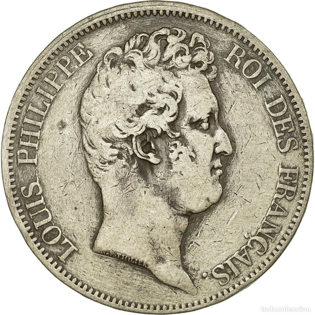 Monedas antiguas de Europa: [#10422] Moneda, Francia, Louis-Philippe, 5 Francs, 1830, Paris, BC+, Plata, KM:738