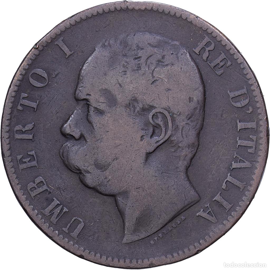 Monedas antiguas de Europa: [#1530641] Italia, Umberto I, 10 Centesimi, 1893, Heaton, Cobre, BC+, KM:27.2