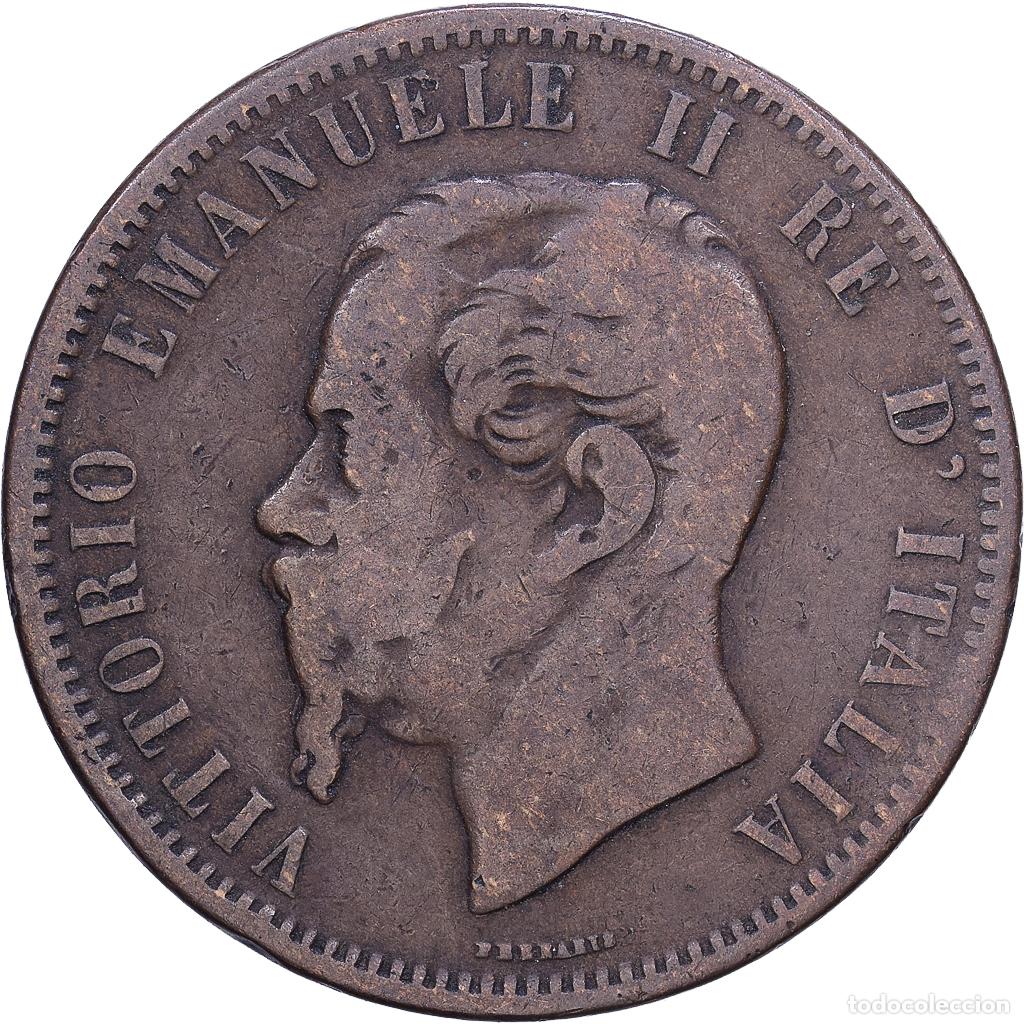 Monedas antiguas de Europa: [#1530628] Italia, Vittorio Emanuele II, 10 Centesimi, 1866, Milan, Cobre, BC+, KM:11