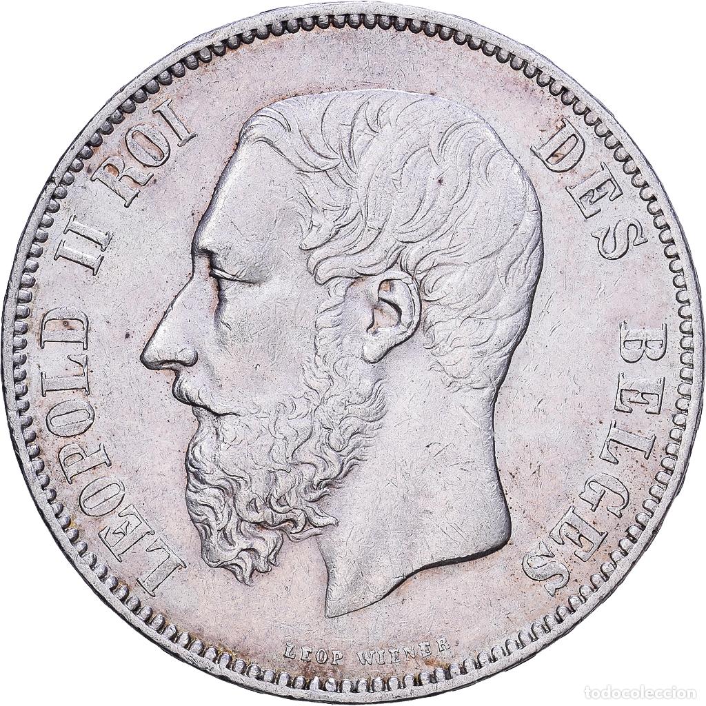 Monedas antiguas de Europa: [#1531304] B&eacute;lgica, Leopold II, 5 Francs, 5 Frank, 1875, Brussels, Plata, EBC, KM:24