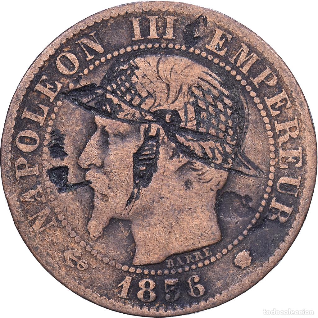 Monedas antiguas de Europa: [#1530648] Francia, Napoleon III, 5 Centimes, Napol&eacute;on III, 1856, Marseille, Satirique