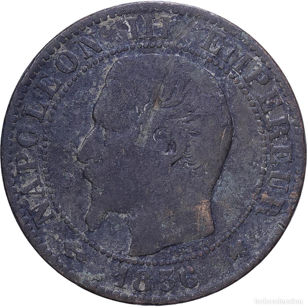 Monedas antiguas de Europa: [#1530650] Francia, Napoleon III, 5 Centimes, 1856, Bordeaux, Bronce, BC+, Gadoury:152