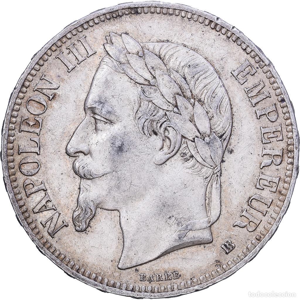 Monedas antiguas de Europa: [#1531272] Francia, Napoleon III, 5 Francs, 1869, Strasbourg, Plata, MBC, Gadoury:739
