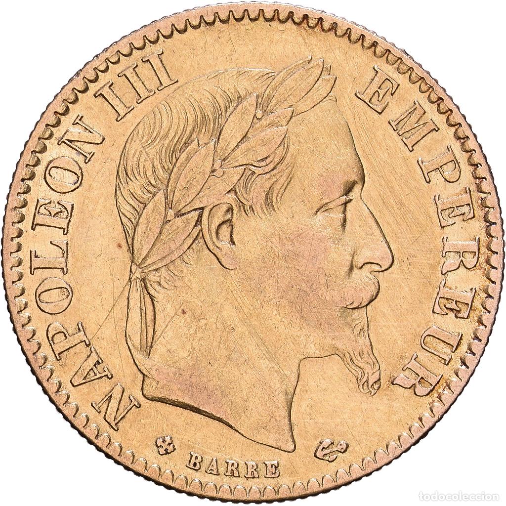 Monedas antiguas de Europa: [#1552555] Francia, Napoleon III, 10 Francs, 1865, Strasbourg, Oro, MBC+, Gadoury:1015