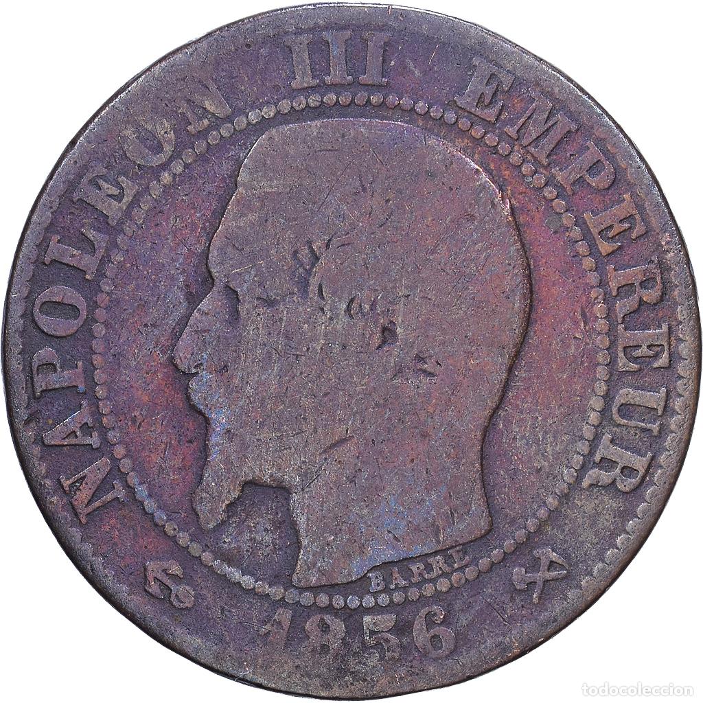 Monedas antiguas de Europa: [#1530656] Francia, Napoleon III, 5 Centimes, 1856, Rouen, Bronce, BC+, Gadoury:152