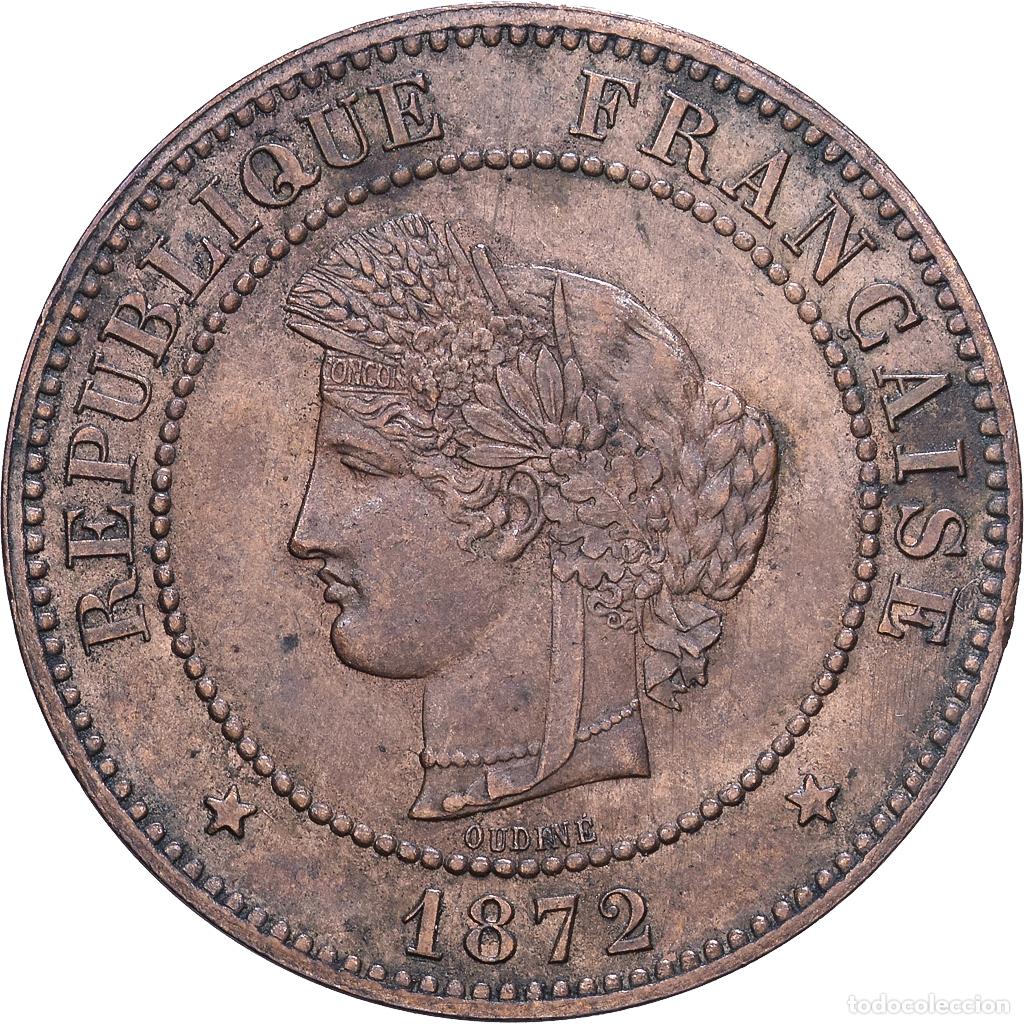 Monedas antiguas de Europa: [#1530662] Francia, 5 Centimes, C&eacute;r&egrave;s, 1872, Paris, Bronce, MBC+, Gadoury:157a, KM:821.1