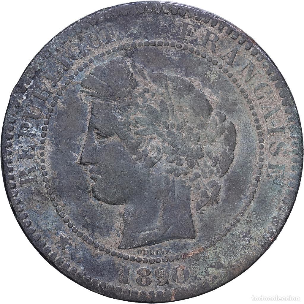 Monedas antiguas de Europa: [#1530666] Francia, 10 Centimes, C&eacute;r&egrave;s, 1890, Paris, Bronce, BC, Gadoury:265a, KM:815.1