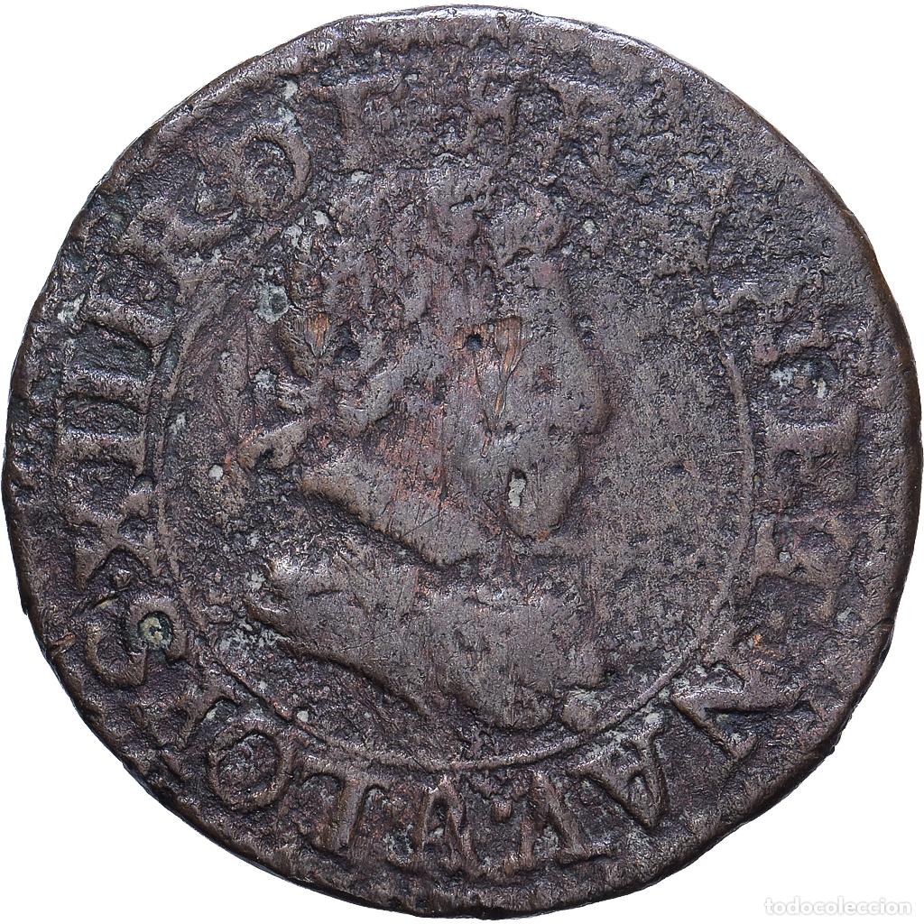 Monedas antiguas de Europa: [#1530721] Francia, Louis XIII, Double Tournois, 1621, Paris, Cobre, BC, CGKL:388
