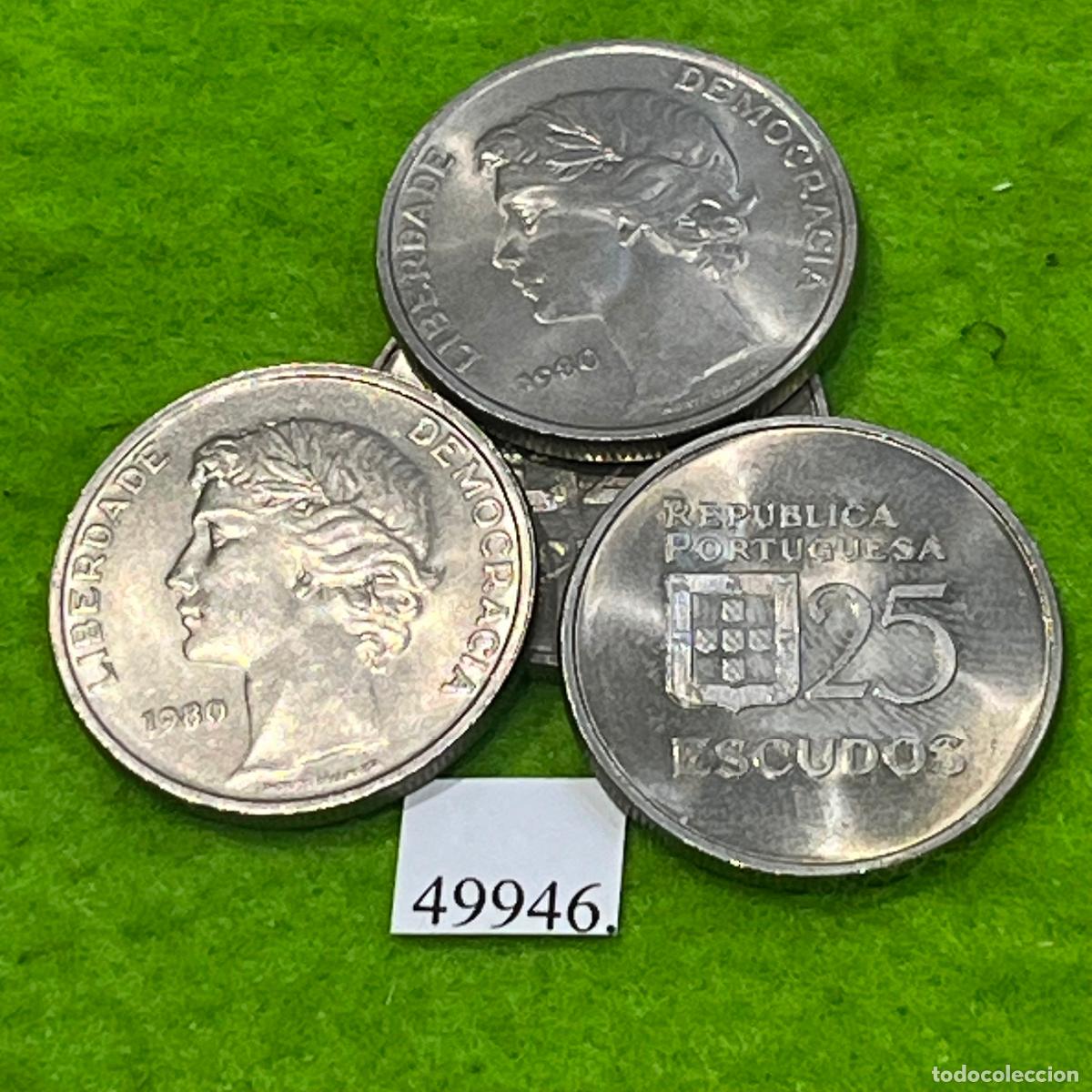 Monedas antiguas de Europa: Portugal 25 escudos 1980, una moneda, 49946 3