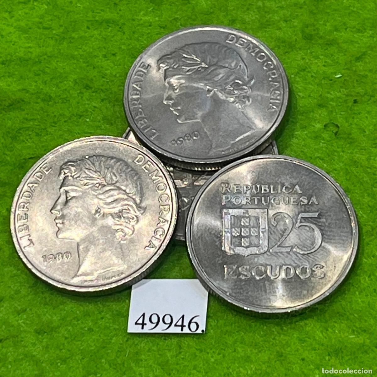 Monedas antiguas de Europa: Portugal 25 escudos 1980, una moneda, 49946