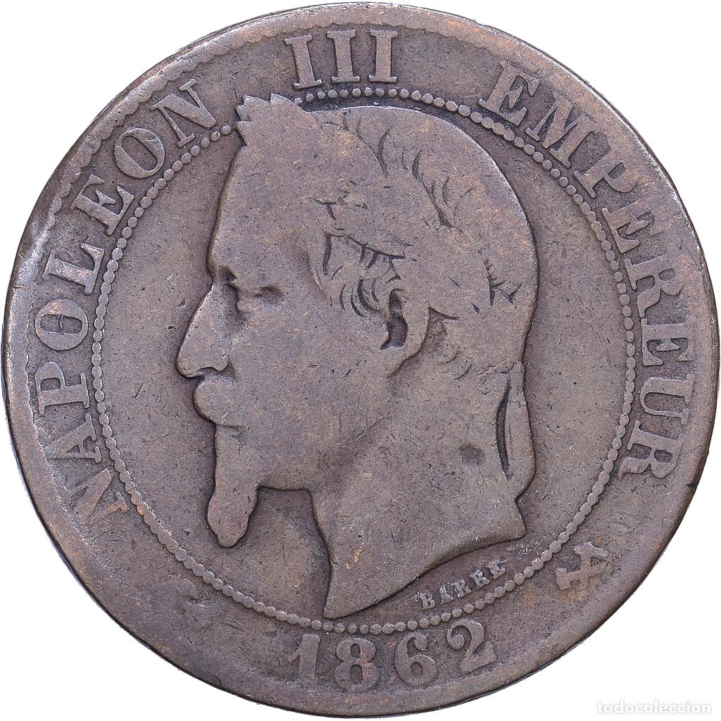 Monedas antiguas de Europa: [#1530760] Francia, Napoleon III, 5 Centimes, Napol&eacute;on III, 1862, Bordeaux, Bronce, BC+