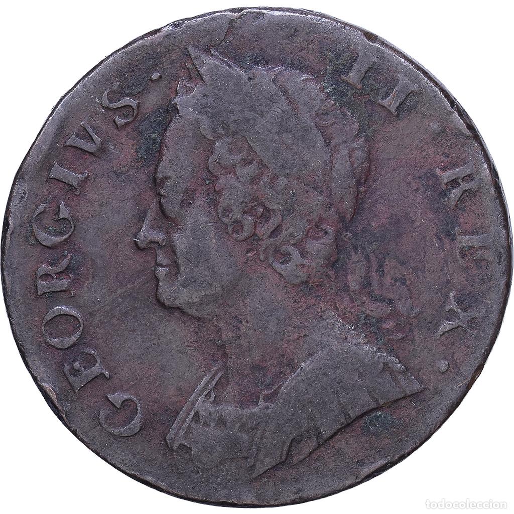 Monedas antiguas de Europa: [#1530583] Gran Breta&ntilde;a, George II, 1/2 Penny, 1747, Cobre, BC+, KM:579.2