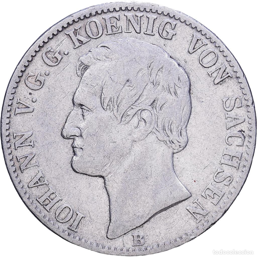 Monedas antiguas de Europa: [#1531200] Estados alemanes, SAXONY-ALBERTINE, Johann, Thaler, 1860, Dresden, Plata, BC+