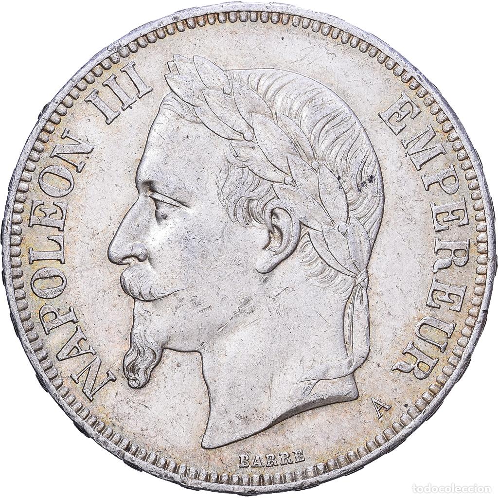 Monedas antiguas de Europa: [#1531271] Francia, Napoleon III, 5 Francs, Napol&eacute;on III, 1870, Paris, Plata, BC+