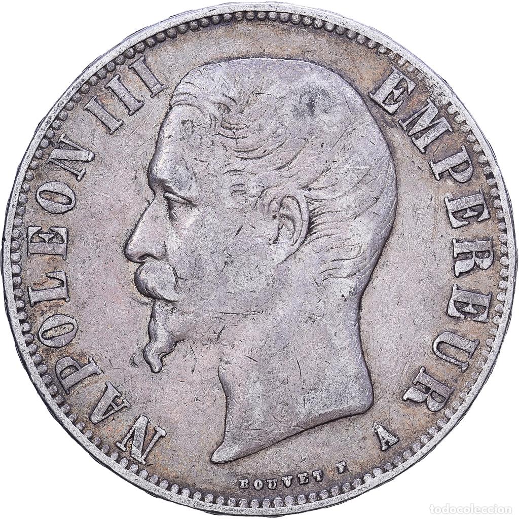 Monedas antiguas de Europa: [#1531275] Francia, Napoleon III, 5 Francs, 1856, Paris, Plata, BC+, Gadoury:734, KM:782.1