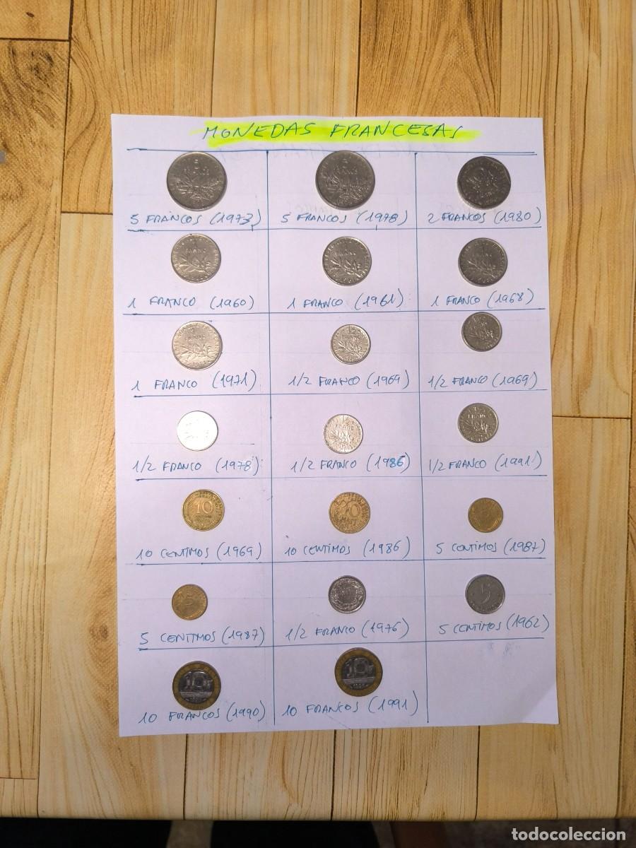 Monedas antiguas de Europa: Colecci&oacute;n de 20 Monedas Francesas