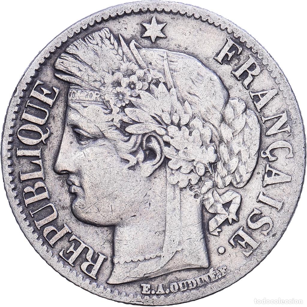Monedas antiguas de Europa: [#1531224] Francia, Franc, C&eacute;r&egrave;s, 1851, Paris, Plata, BC+, Gadoury:457, KM:759.1