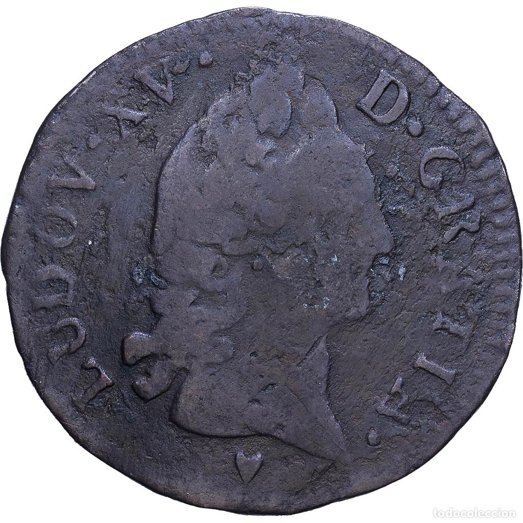 Monedas antiguas de Europa: [#1530708] Francia, Louis XV, 1/2 Sol, Demi sol d'Aix, 177[?], Aix, Cobre, BC, Gadoury:274