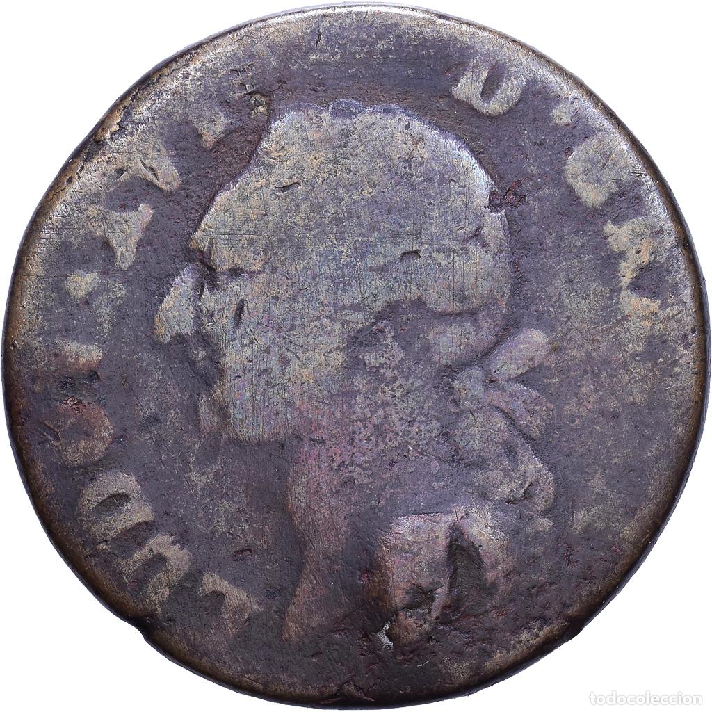 Monedas antiguas de Europa: [#1530710] Francia, Louis XVI, Sol, Sol ou sou, 17(??) 1780-1791, Metz, Cobre, BC