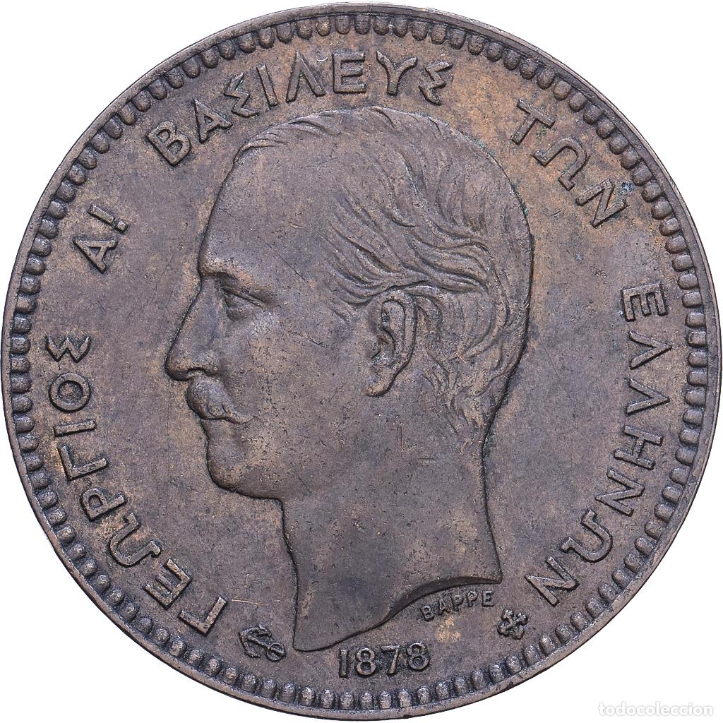 Monedas antiguas de Europa: [#1530743] Grecia, George I, 10 Lepta, 1878, Bordeaux, Cobre, MBC, KM:55