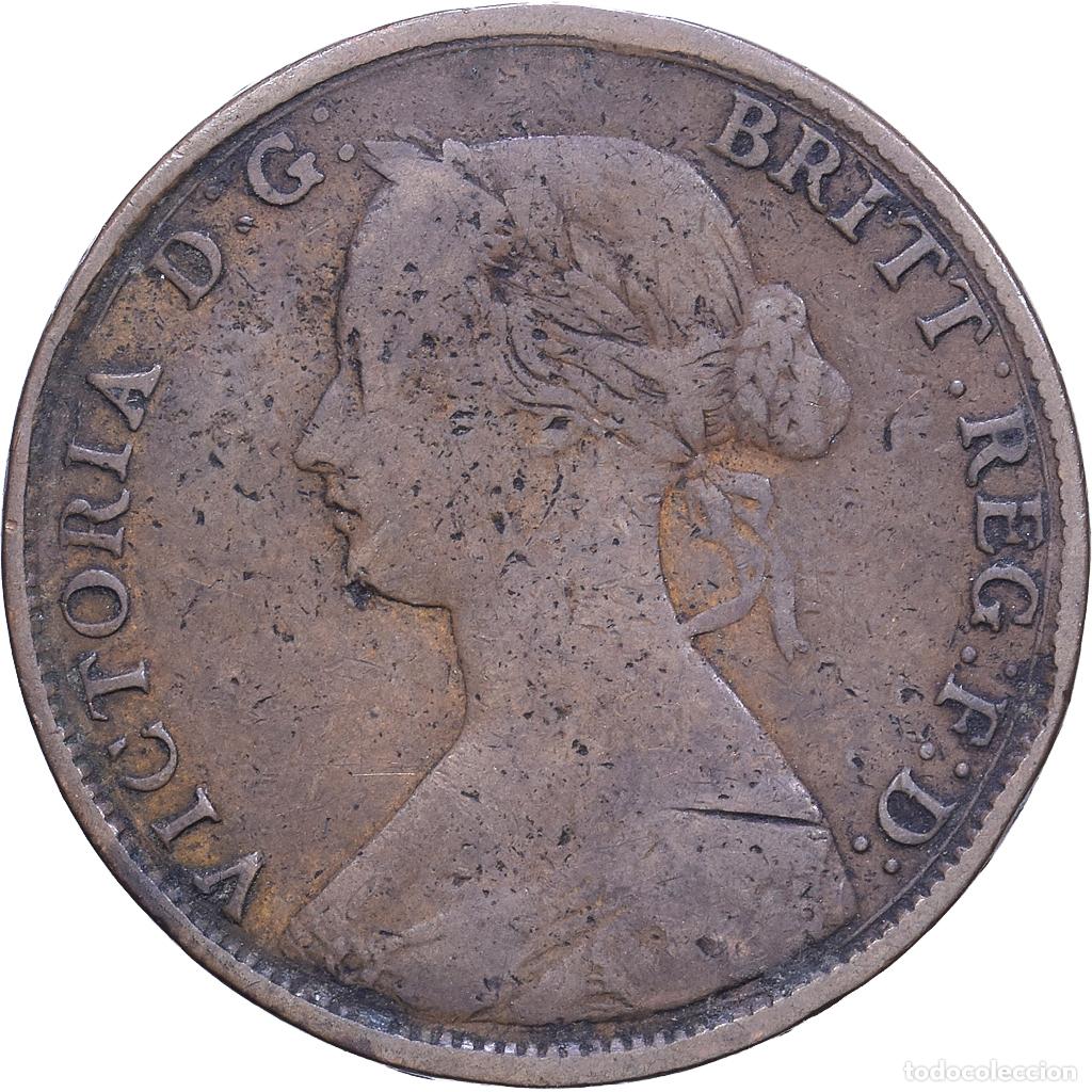Monedas antiguas de Europa: [#1530756] Gran Breta&ntilde;a, Victoria, Half Penny, 1861, London, Bronce, BC+