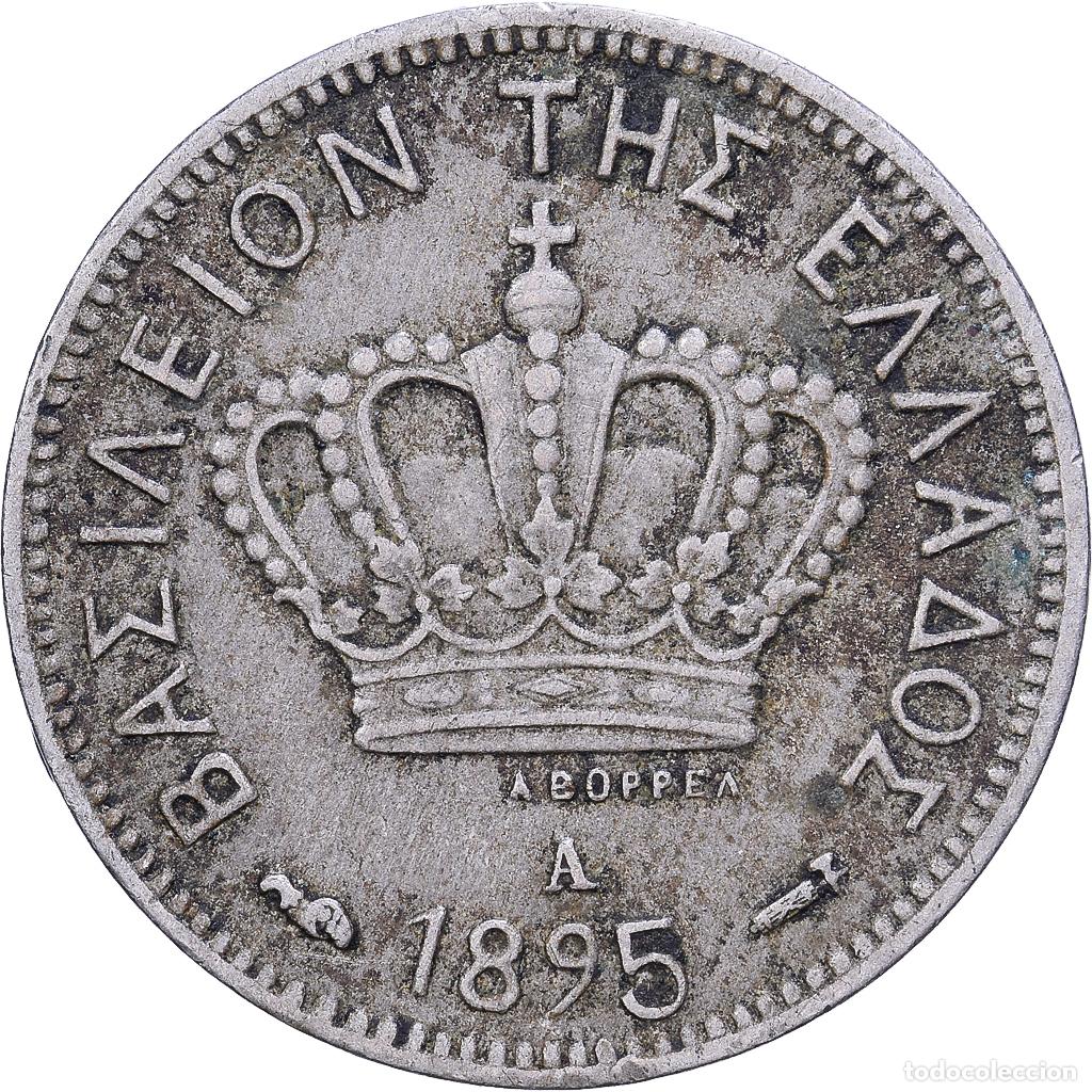 Monedas antiguas de Europa: [#1530864] Grecia, George I, 5 Lepta, 1895, Paris, Cobre - n&iacute;quel, BC+, KM:58