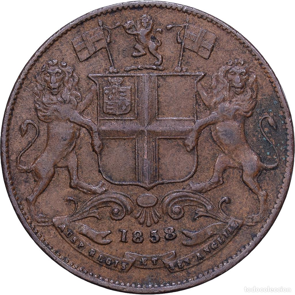 Monedas antiguas de Europa: [#1530572] India-Brit&aacute;nica, Victoria, 1/4 Anna, 1858, Heaton, Cobre, MBC, KM:446