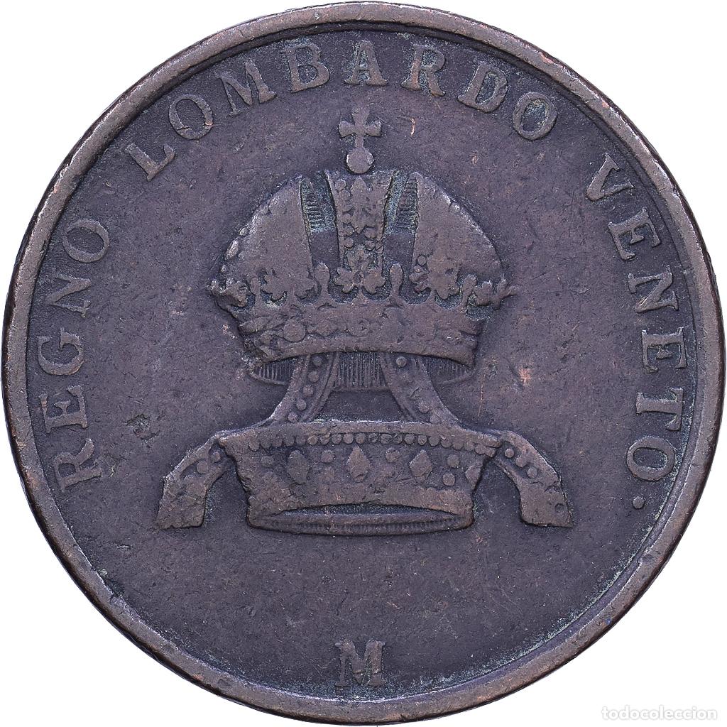 Monedas antiguas de Europa: [#1530773] Estados italianos, LOMBARDY-VENETIA, 5 Centesimi, 1846, Milan, Cobre, BC+