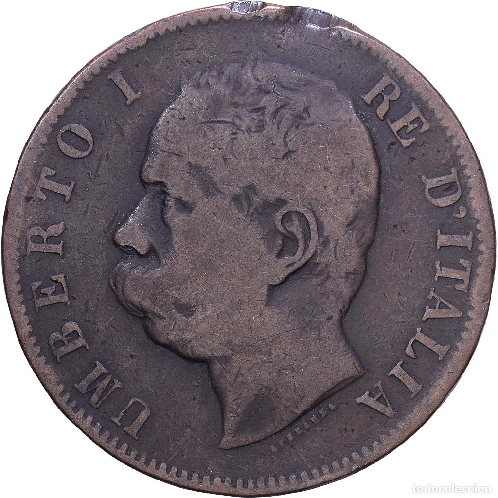 Monedas antiguas de Europa: [#1530636] Italia, Umberto I, 10 Centesimi, 1893, Heaton, Cobre, BC+, KM:27.2