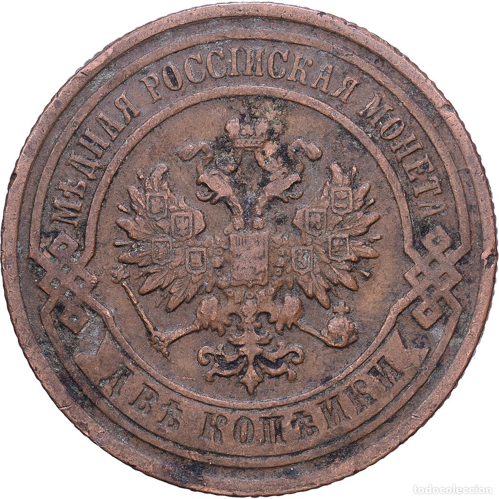 Monedas antiguas de Europa: [#1530806] Rusia, Nicholas II, 2 Kopeks, 1893, Saint Petersburg, Cobre, BC+, KM:10.2