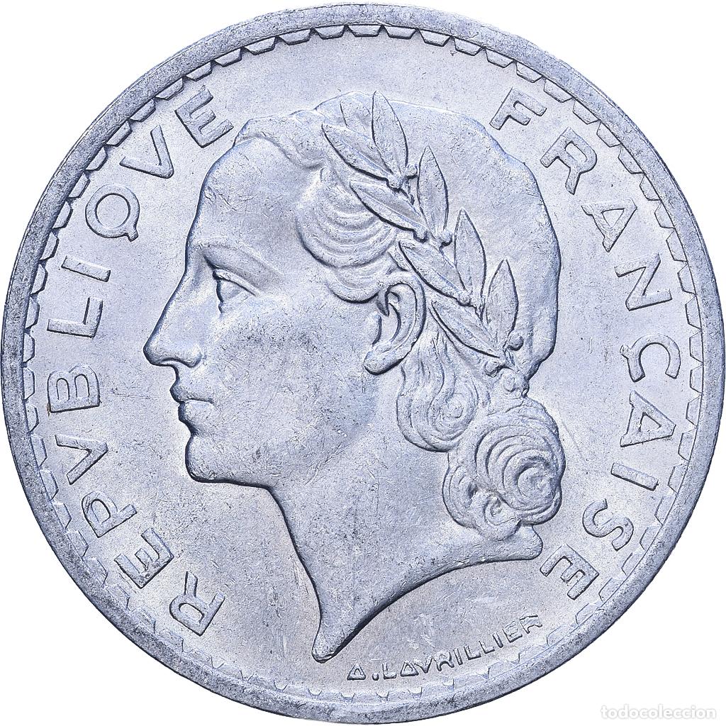 Monedas antiguas de Europa: [#1530617] Francia, 5 Francs, Lavrillier, 1950, Paris, Aluminio, EBC, Gadoury:771