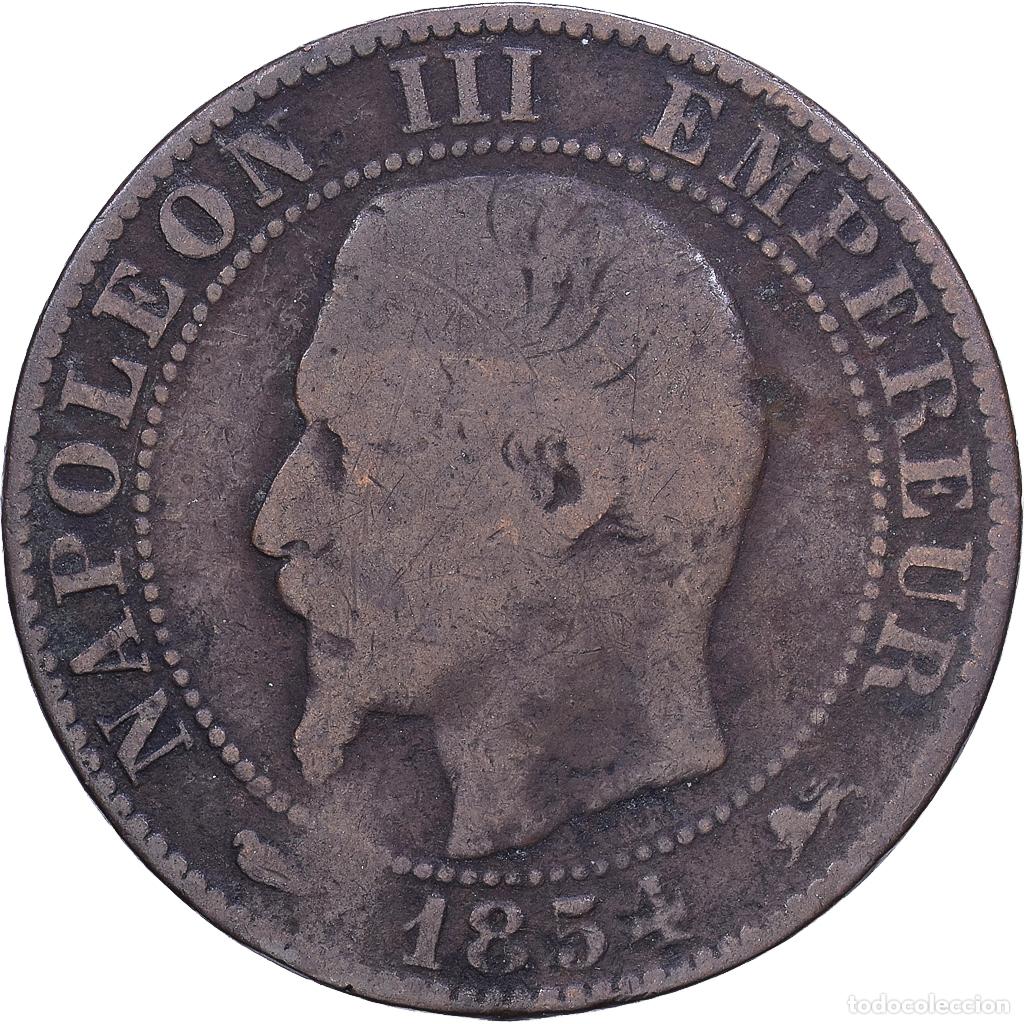 Monedas antiguas de Europa: [#1530646] Francia, Napoleon III, 5 Centimes, Napol&eacute;on III, 1854, Lyon, Bronce, BC+