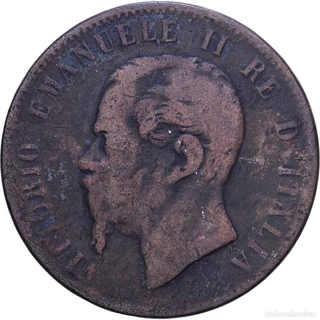 Monnaies anciennes de Europe: [#1530630] Italia, Vittorio Emanuele II, 10 Centesimi, 1867, Naples, Cobre, BC+, KM:11