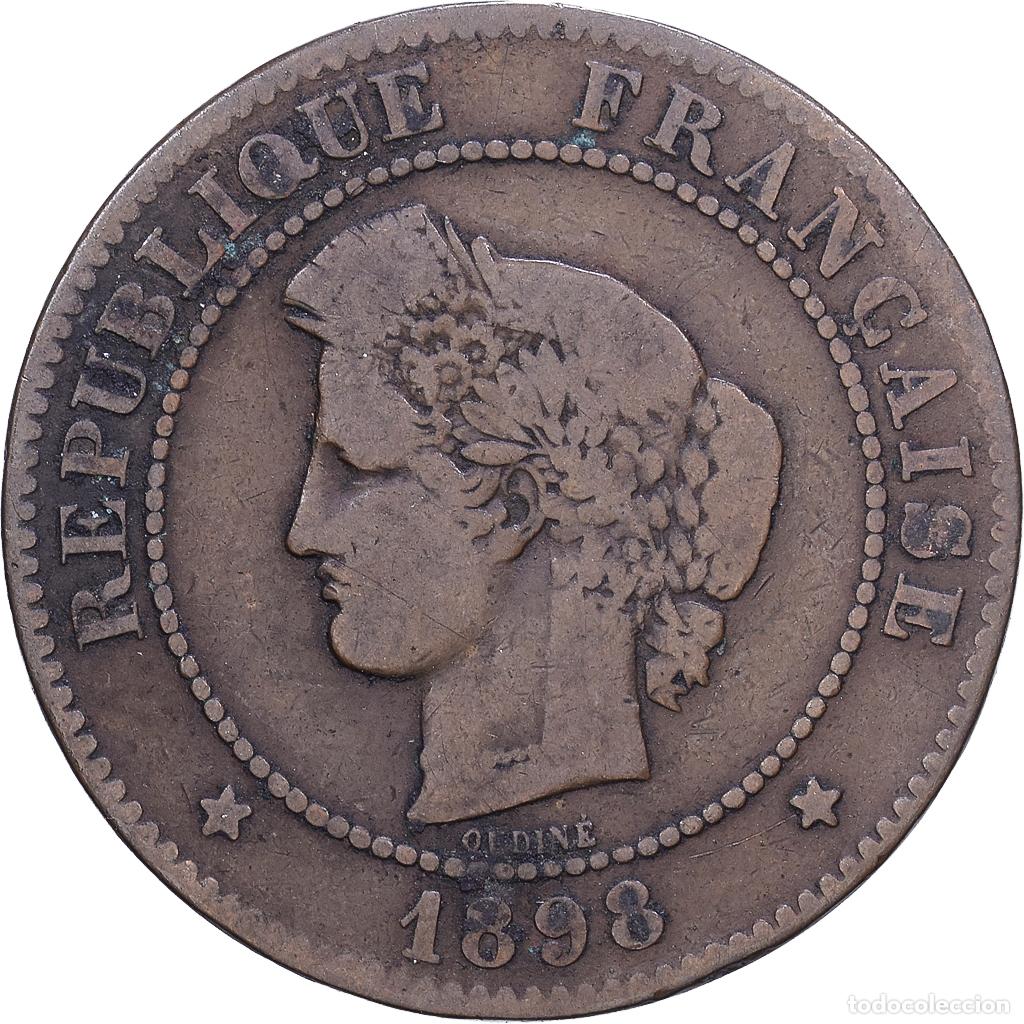 Monnaies anciennes de Europe: [#1530660] Francia, 5 Centimes, C&eacute;r&egrave;s, 1898, Paris, Bronce, BC+, Gadoury:157a, KM:821.1